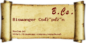 Biswanger Csépán névjegykártya